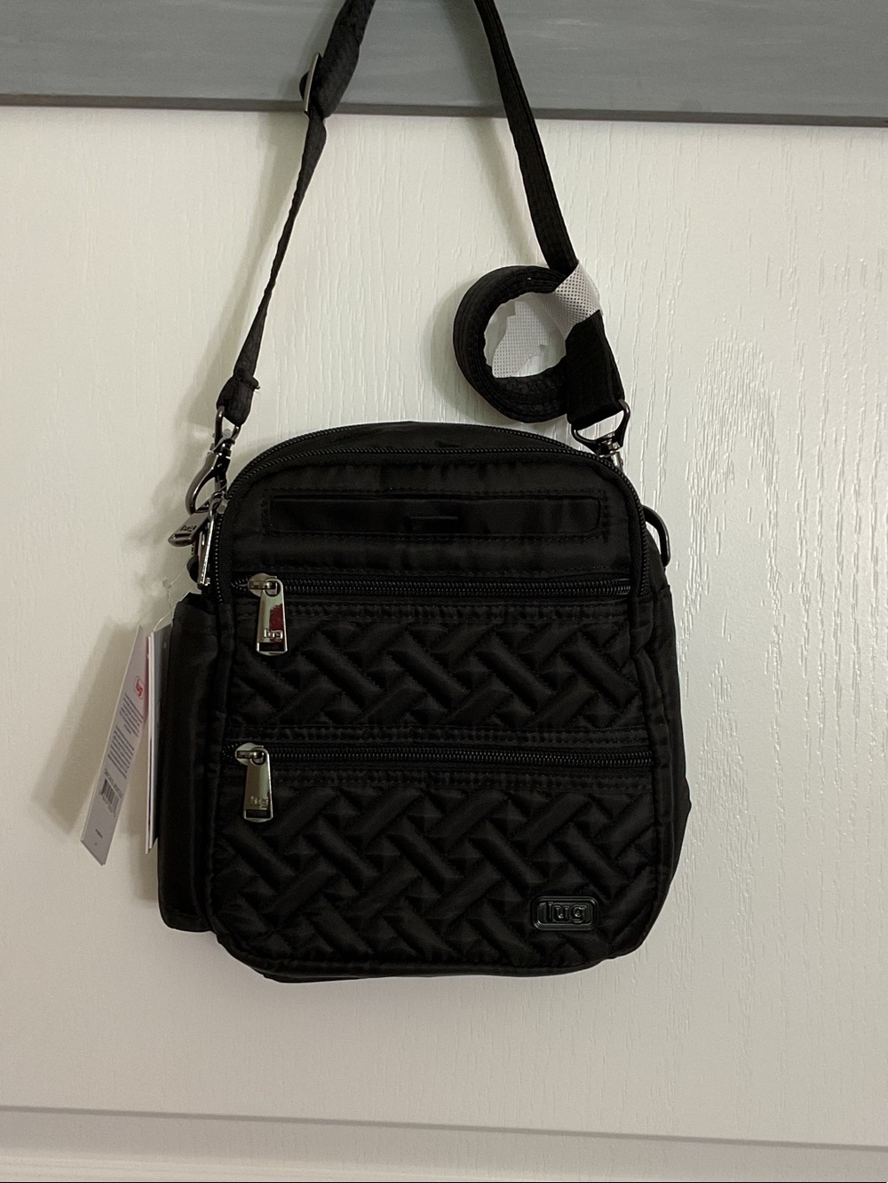 LUG Black Quilted Compact Messenger Bag